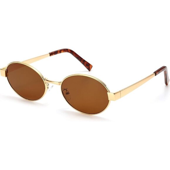 Oval Sunglasses Metal Frame UV400 Protection Unisex Vintage Style main image 6